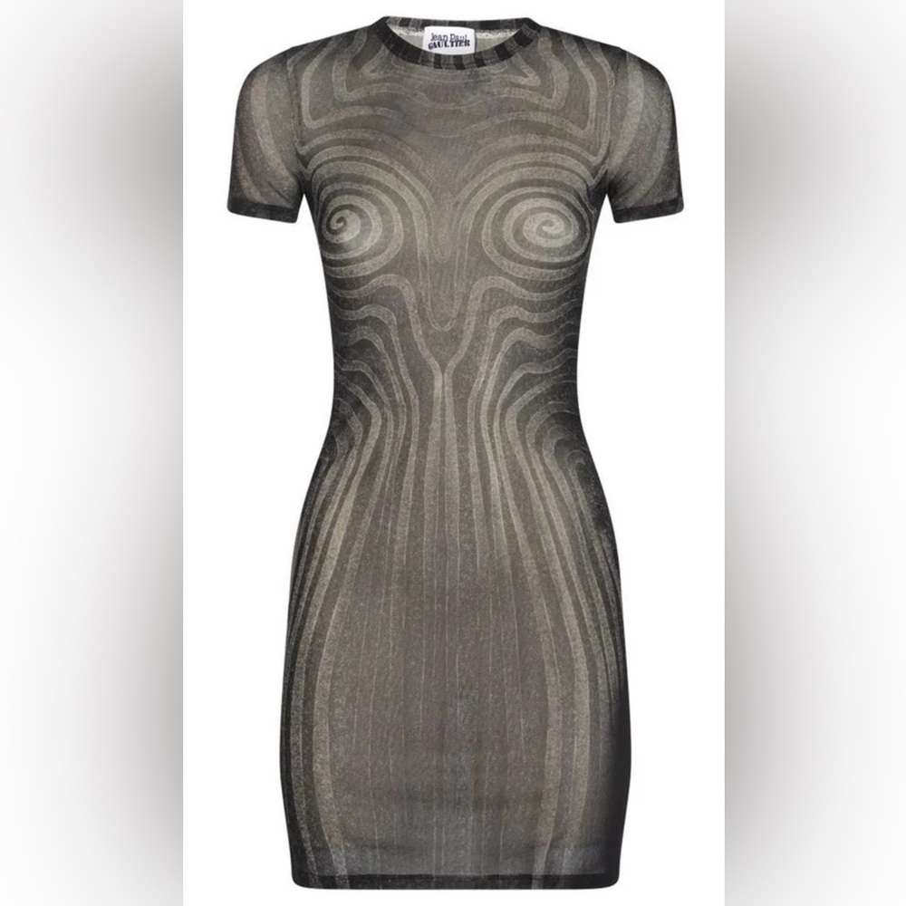 Jean Paul Gaultier Black and Gray Mini Dress